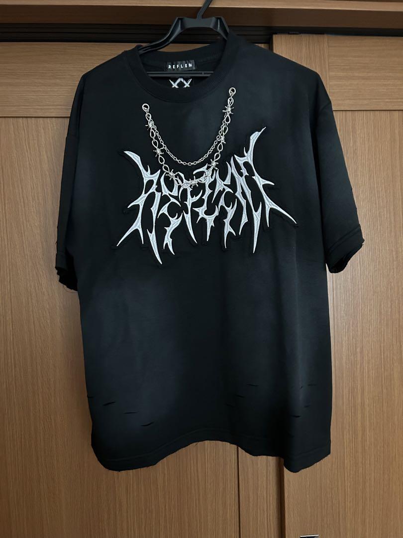REFLEM/レフレム』チェーン付き顔料加工Tシャツ/ハーフスリーブ