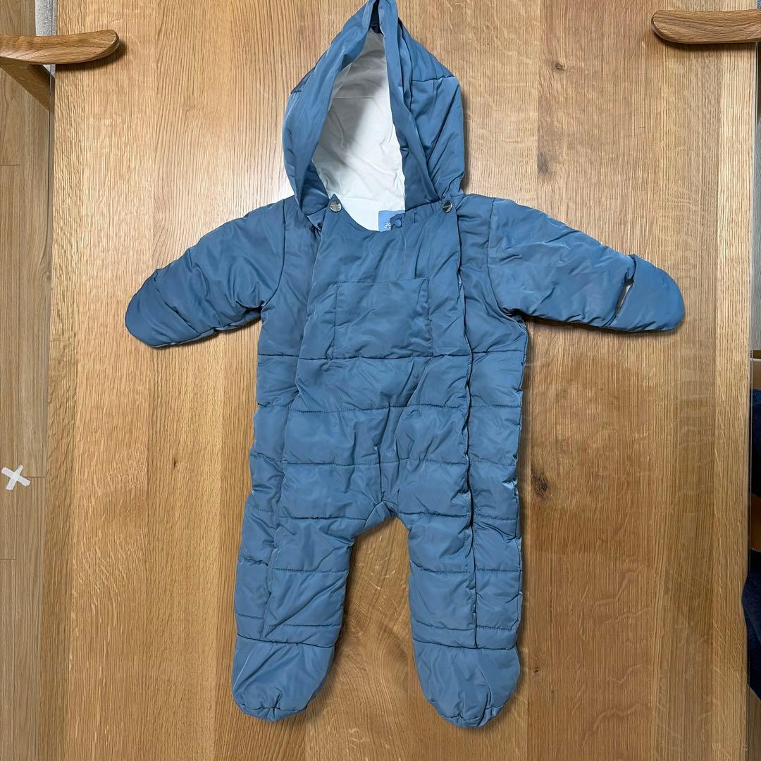 jacadi フード付きジャンプスーツ 74cm ブルー80cm Jacadi