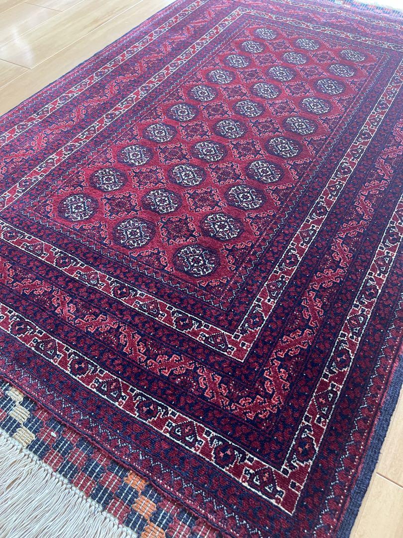 アフガン最高級絨毯ホジャロシュナイ 125x81cm 画像3