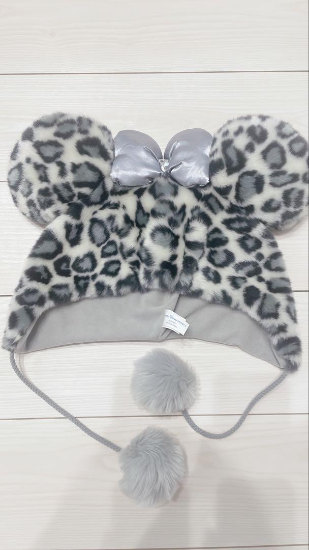 ディズニー ファンキャップ ヒョウ柄 グレー ミニー