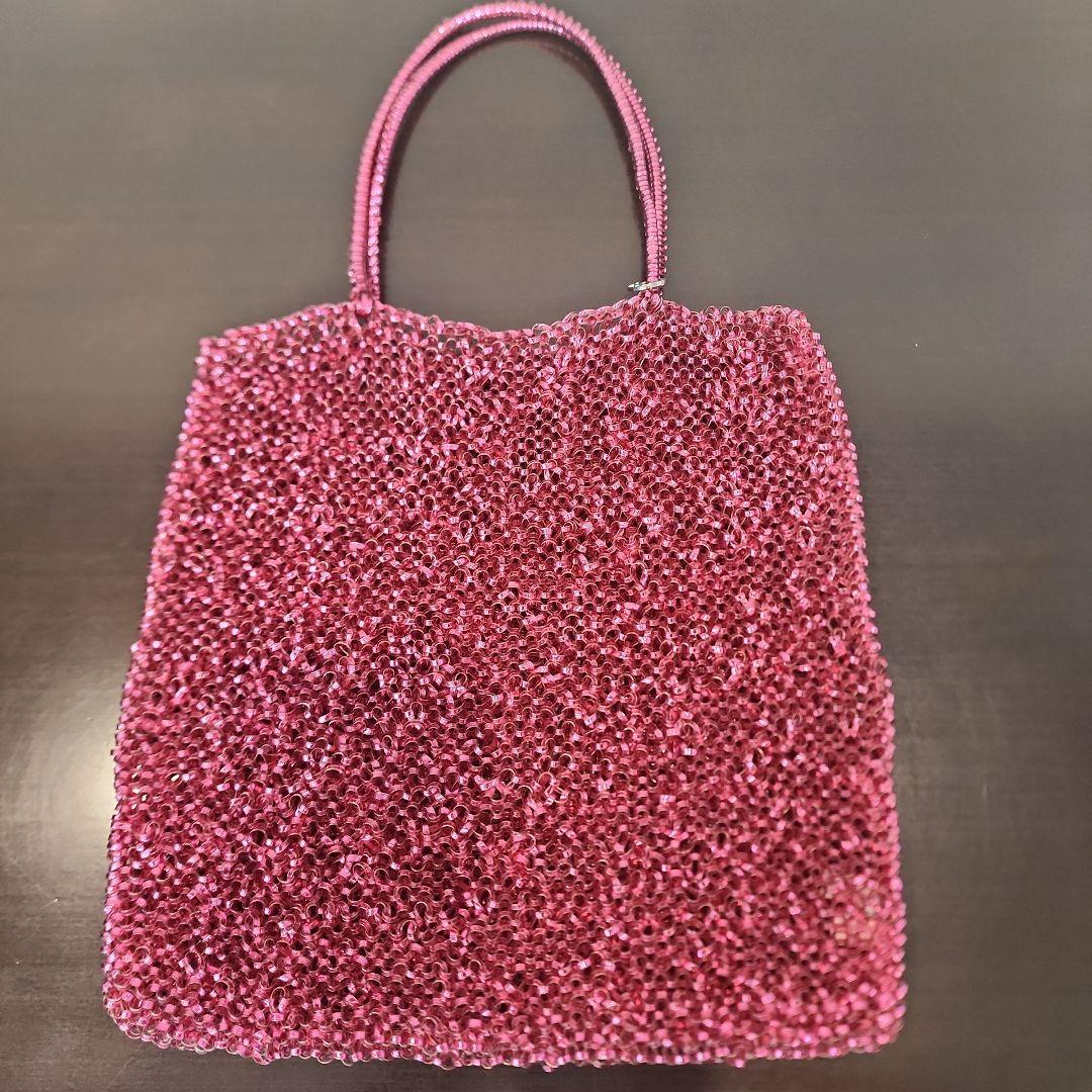 アンテプリマ ワイヤーバッグ　スクエア ラージ　ピンク　フクシアピンク　セット