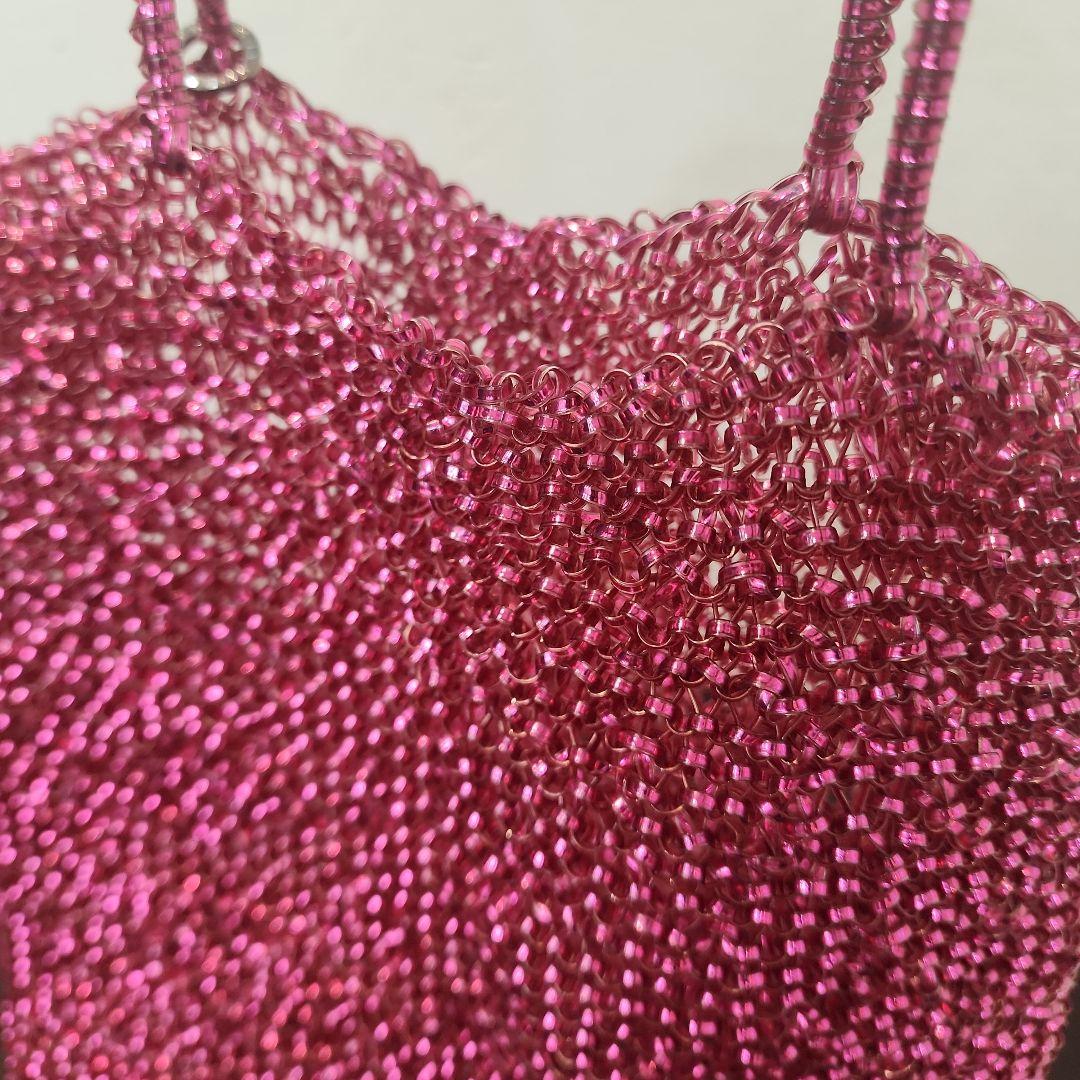 アンテプリマ ワイヤーバッグ　スクエア ラージ　ピンク　フクシアピンク　セット