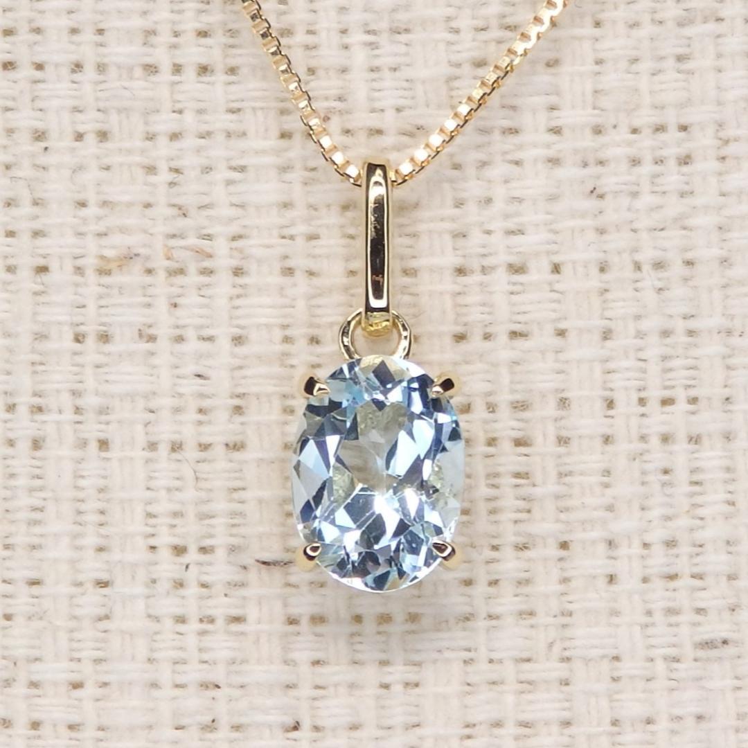 【セール】K18 ブルートパーズ ペンダントトップ 1.011ct Z5326 画像11