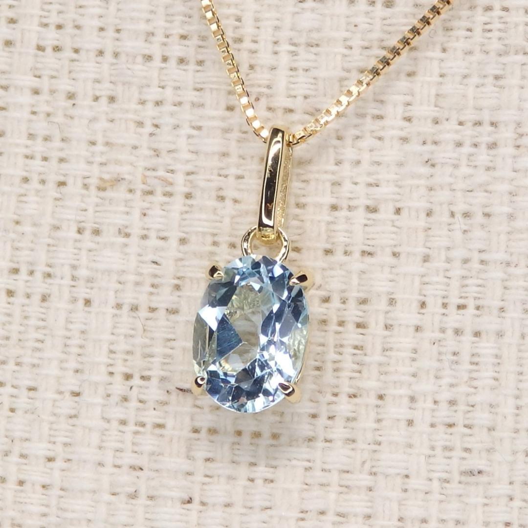 【セール】K18 ブルートパーズ ペンダントトップ 1.011ct Z5326 画像4