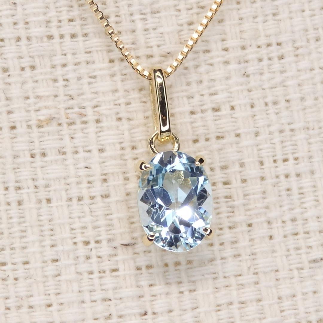 【セール】K18 ブルートパーズ ペンダントトップ 1.011ct Z5326 画像5