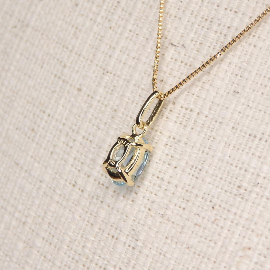 【セール】K18 ブルートパーズ ペンダントトップ 1.011ct Z5326 画像8