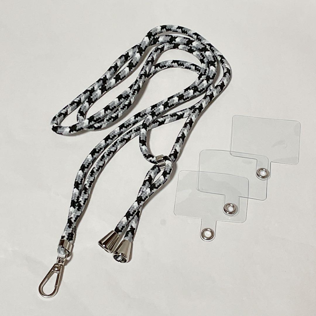 スマホストラップ ネックストラップ スマホショルダー ブラック ホワイト