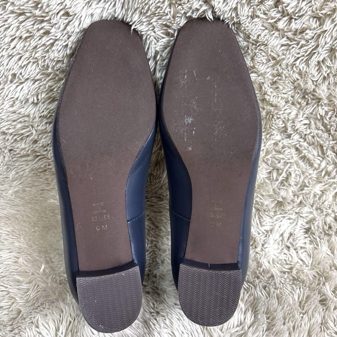 DIANA WELLFIT /本革　ローヒールパンプス　ネイビー　22.5㎝