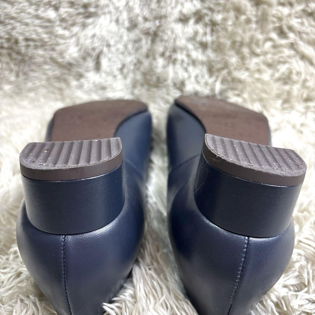DIANA WELLFIT /本革　ローヒールパンプス　ネイビー　22.5㎝