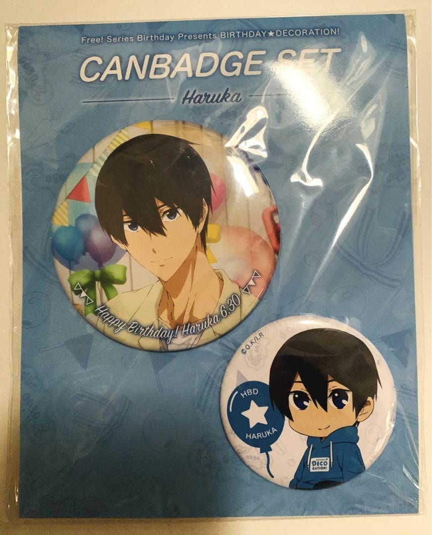 Free! Birthday 缶バッジ ラバーストラップセット 七瀬遙 松岡凛 Free! Birthday 缶バッジ ラバーストラップセット 七瀬遙 松岡凛