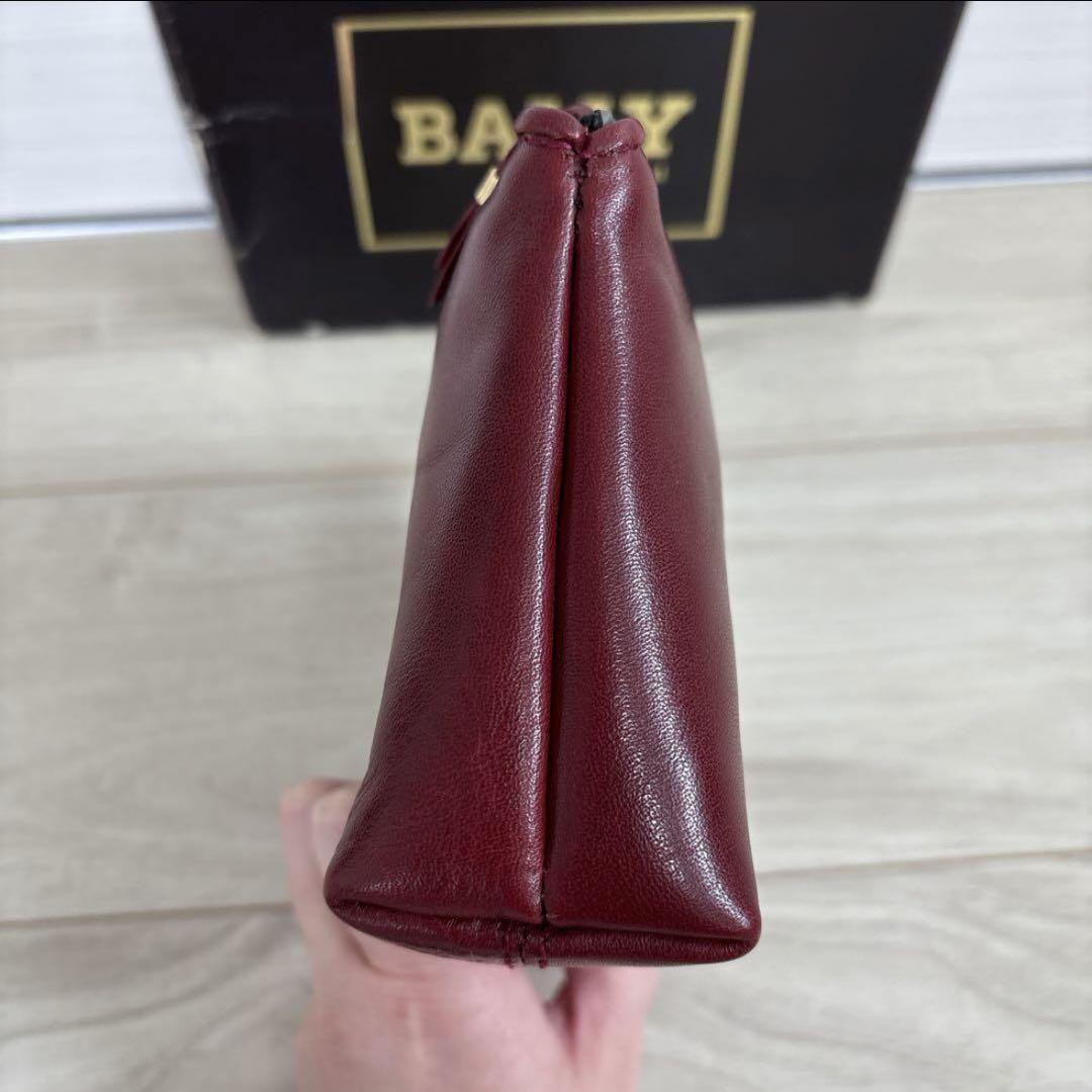BALLY バリー バーガンディ レザー製 ポーチ 化粧ポーチ BALLY バリー バーガンディ レザー製 ポーチ 化粧ポーチ