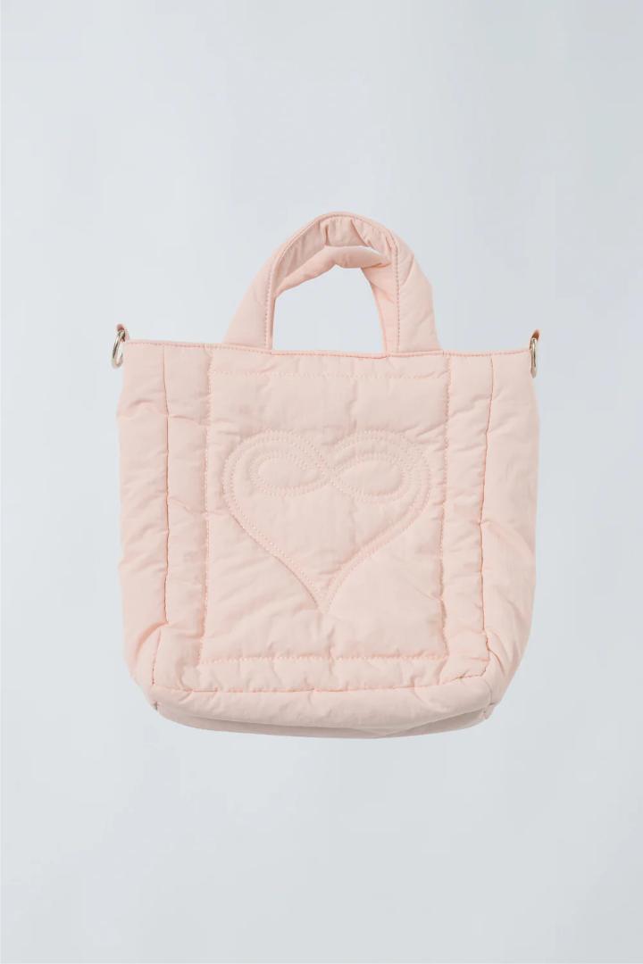 idem ピンク ハート刺繍 ショルダーバッグ