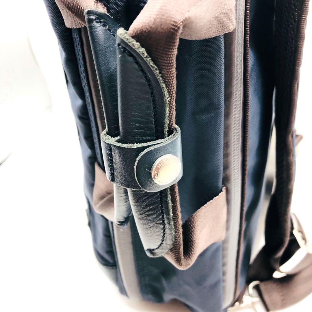 【美品】マスターピース リュック ビジネスバッグ レザー 2WAY ネイビー