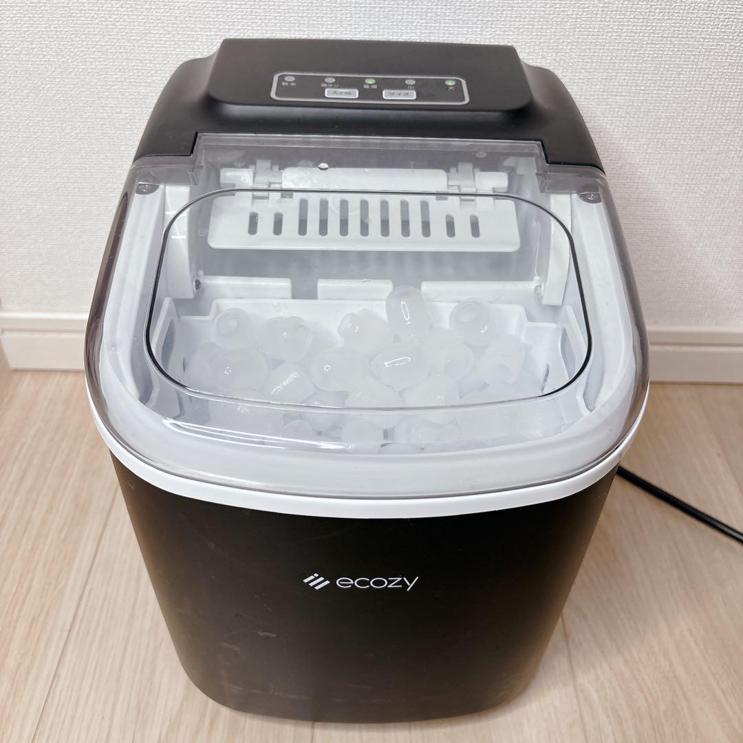 美品]ecozy 製氷機 黒 最短6分で氷が作れる 氷 - メルカリ