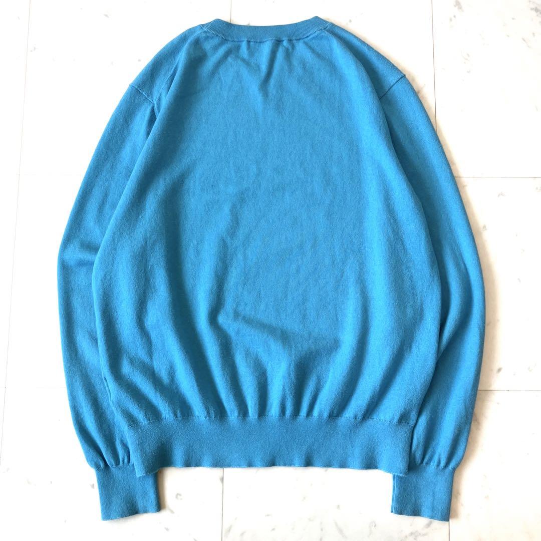 キャバン コットンカシミヤクルーネックプルオーバー 水色 Sサイズ