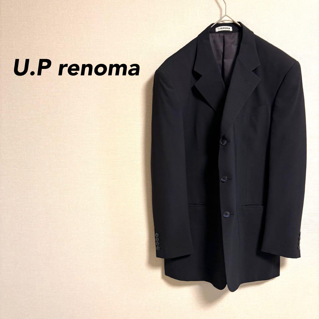 U.P renoma スーツセットアップ ブラック スーツジャケット メンズ