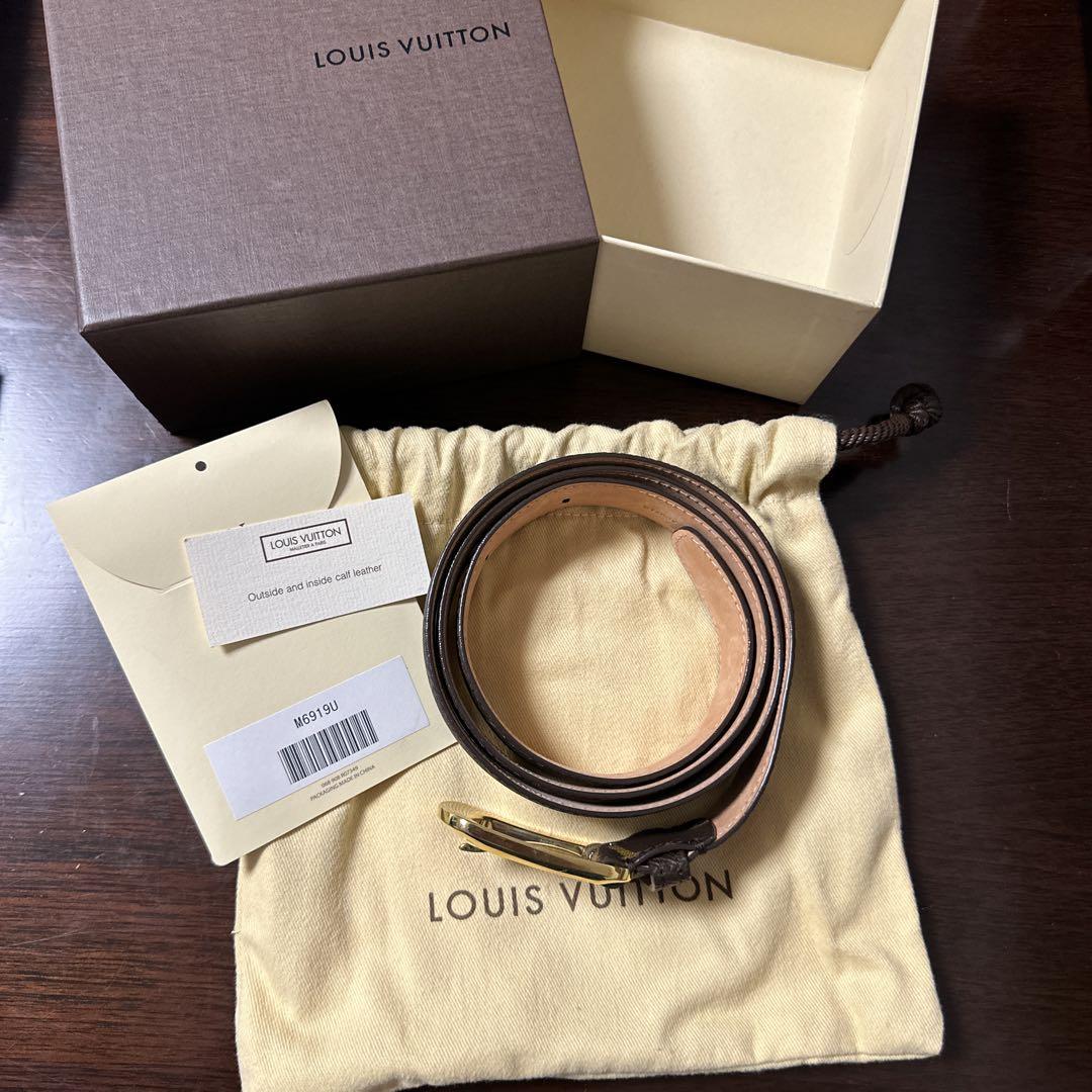 LOUIS VUITTON ベルト・エリプス モノグラム(ゴールドバックル)