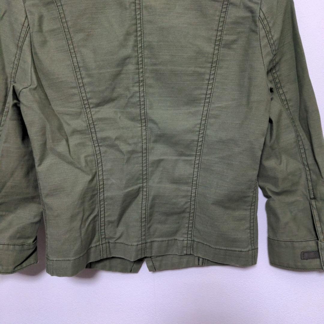 b4474　レディース　ジャケット　七分袖　ショート丈　カーキ　Sサイズ相当 b4474 レディース ジャケット 七分袖 ショート丈 カーキ Sサイズ相当