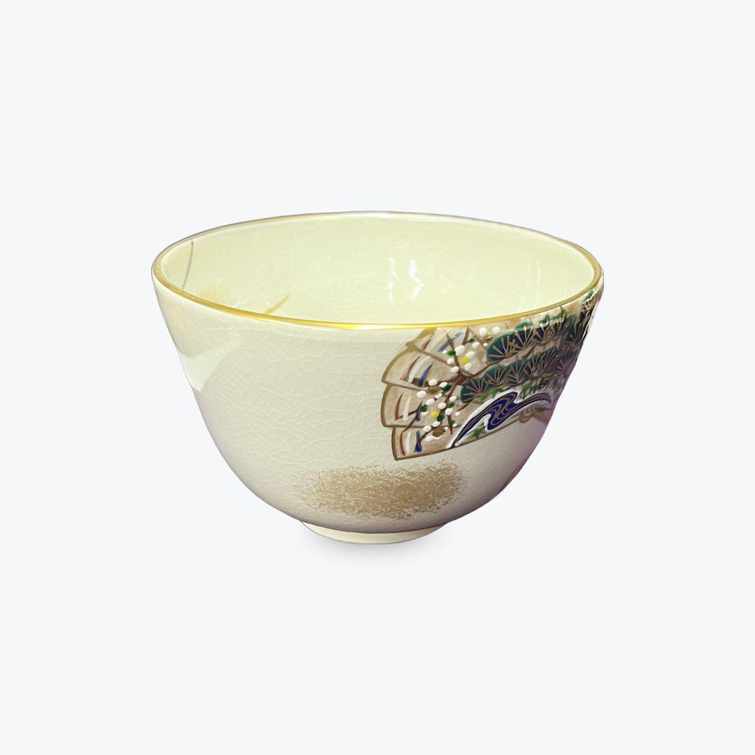 茶碗　「扇に松竹梅」抹茶茶碗　新品