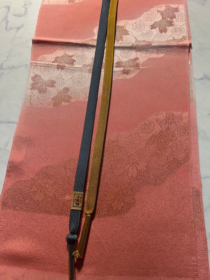 ストレートさのある 平帯締め 帯揚げセット 82 保証書付、新品送料無料。