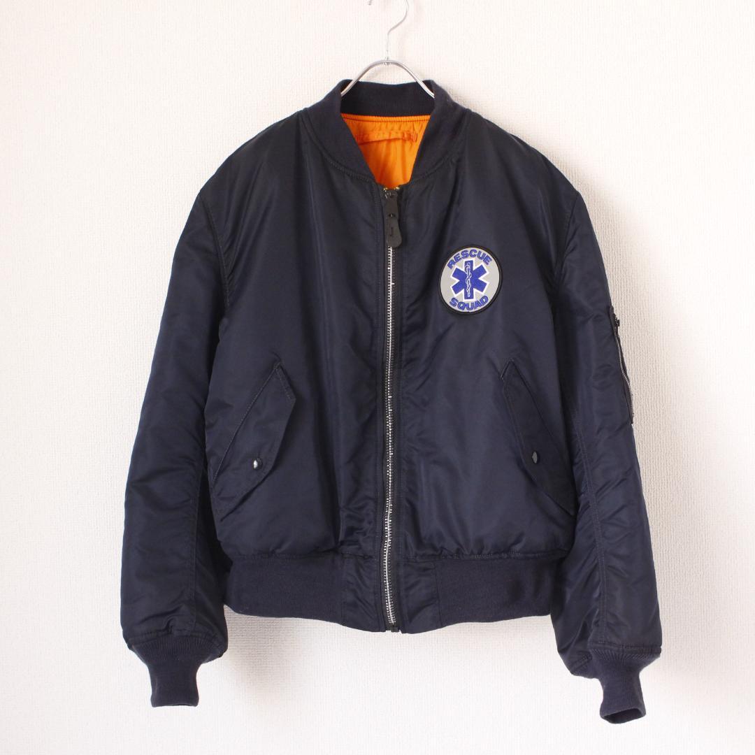 ALPHA INDUSTRIES USA MA-1 XL ネイビー ワッペン