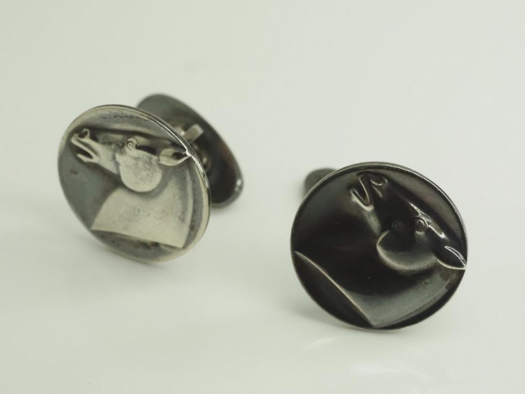   ジョージジェンセン カフス 44H シルバー ストーン Georg Jensen ジョージジェンセン 440 カフス シルバー メンズ