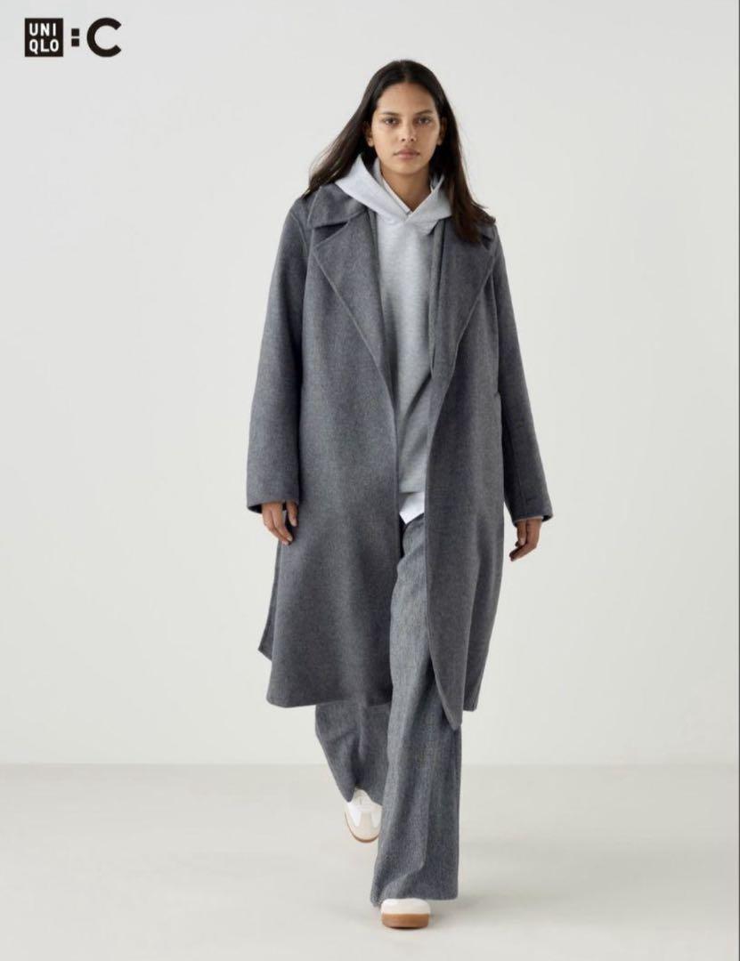 UNIQLO ユニクロc ダブルフェイスラップコート M - メルカリ