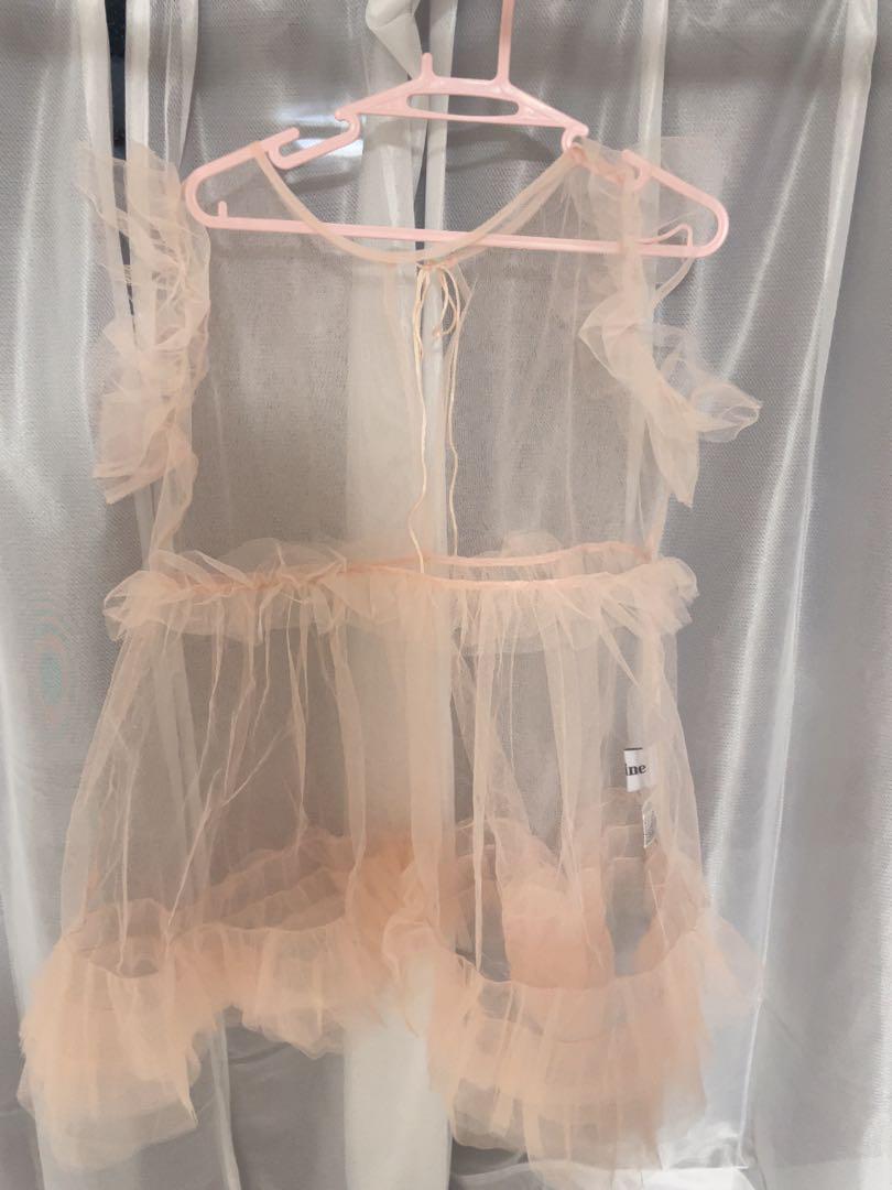 épine all tulle frill blouse
