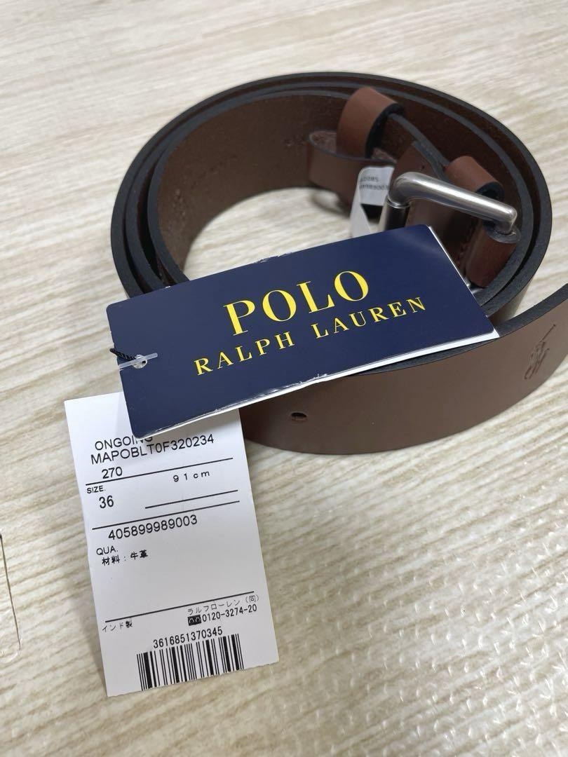 新品未使用　Ralph Lauren ブラウン　ベルト　メンズ　36サイズ