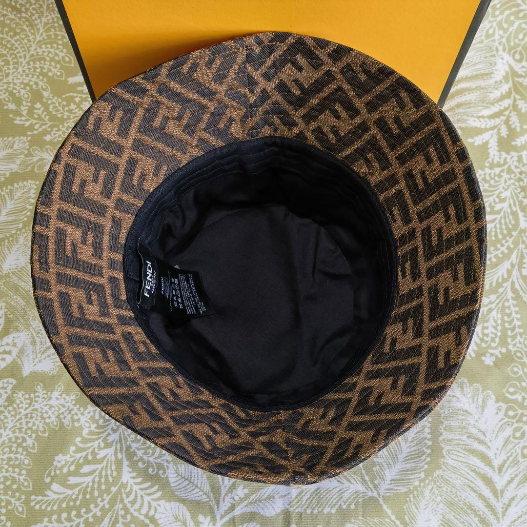FENDI Fロゴバケットハット ブラウン ジャカード 画像4