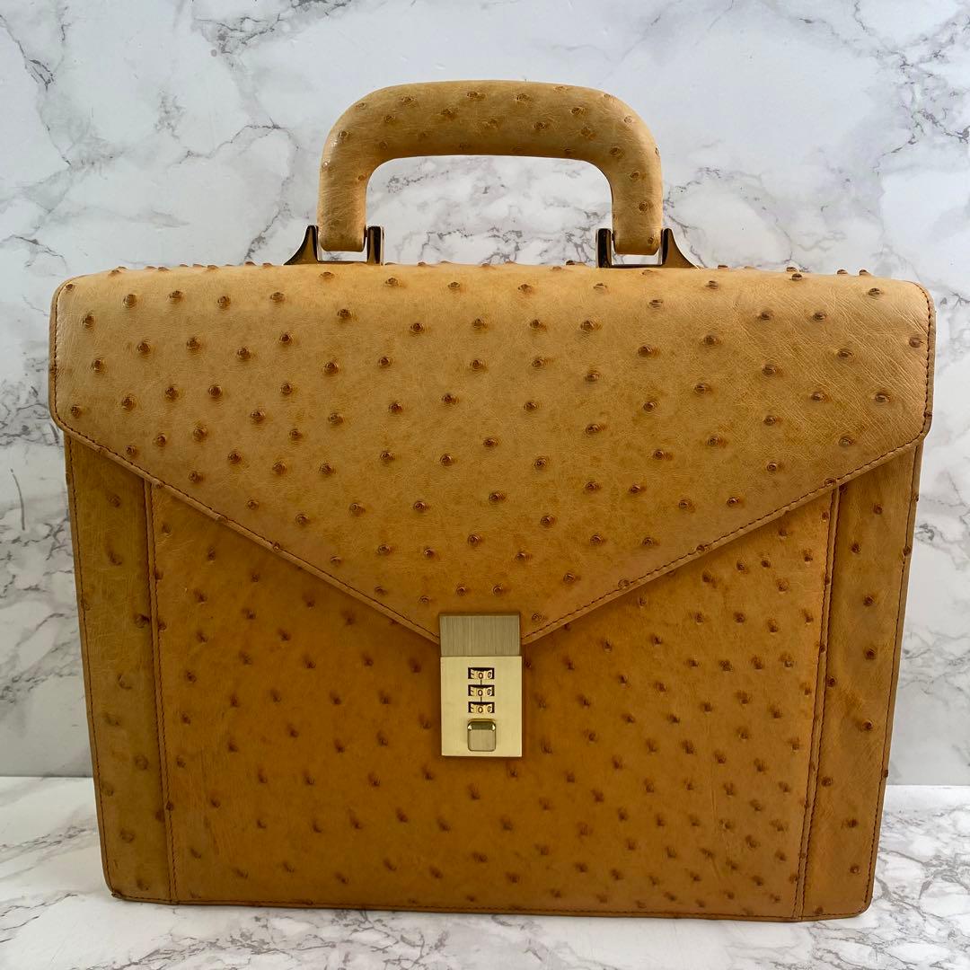 本物保証】駝鳥 ダチョウ革 オーストリッチレザー ハンドバッグ