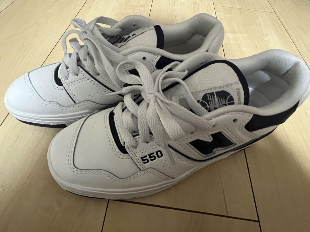 New Balance 550 ホワイト/ネイビー 23.5cm靴