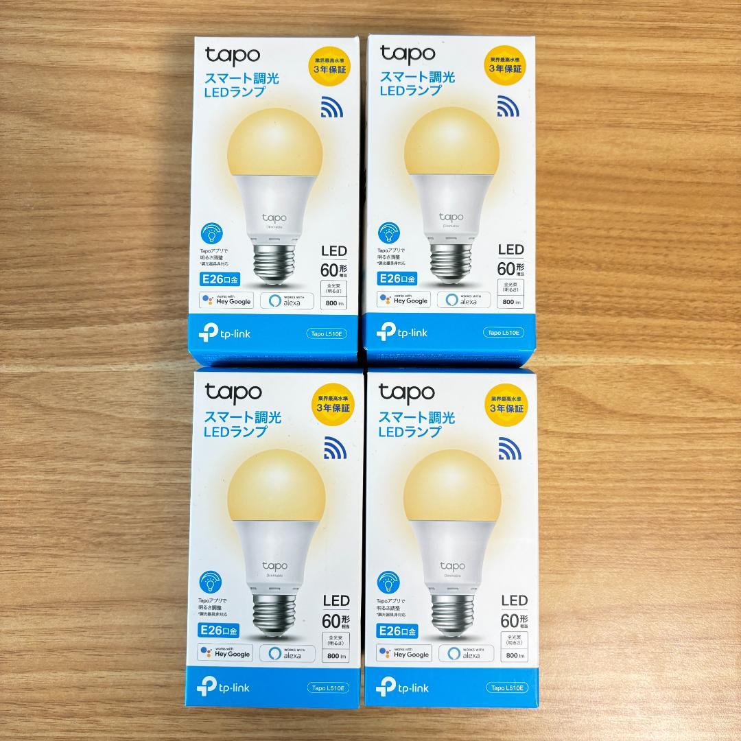 電球 tapo スマート 調光 LED ランプ 60形 E26口金 4個セット