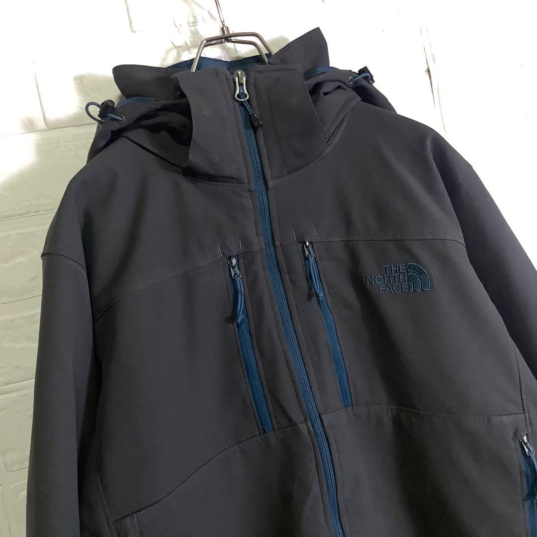 ノースフェイス 刺繍ロゴ HYVENT 中綿 ジップアップ ジャケット 2XL ノースフェイス 中綿ジャケット フーディ ジップアップ 刺繍ロゴ
