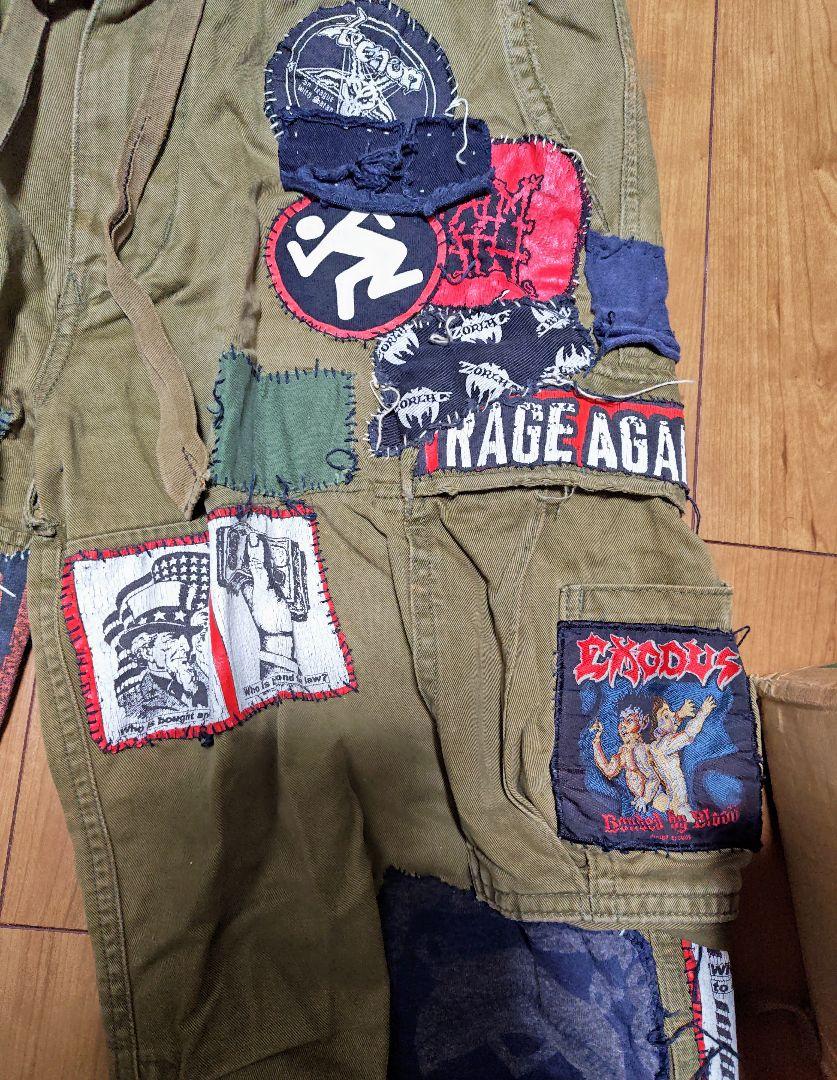 USA製　パッチ付きカーゴパンツ　クラスト　パンク