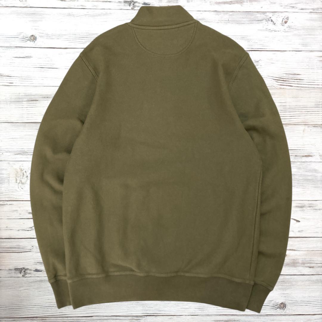 ステューシー STUSSY ハーフジップスウェット 刺繍ロゴ カーキ L ステューシー STUSSY ハーフジップスウェット 刺繍ロゴ カーキ L