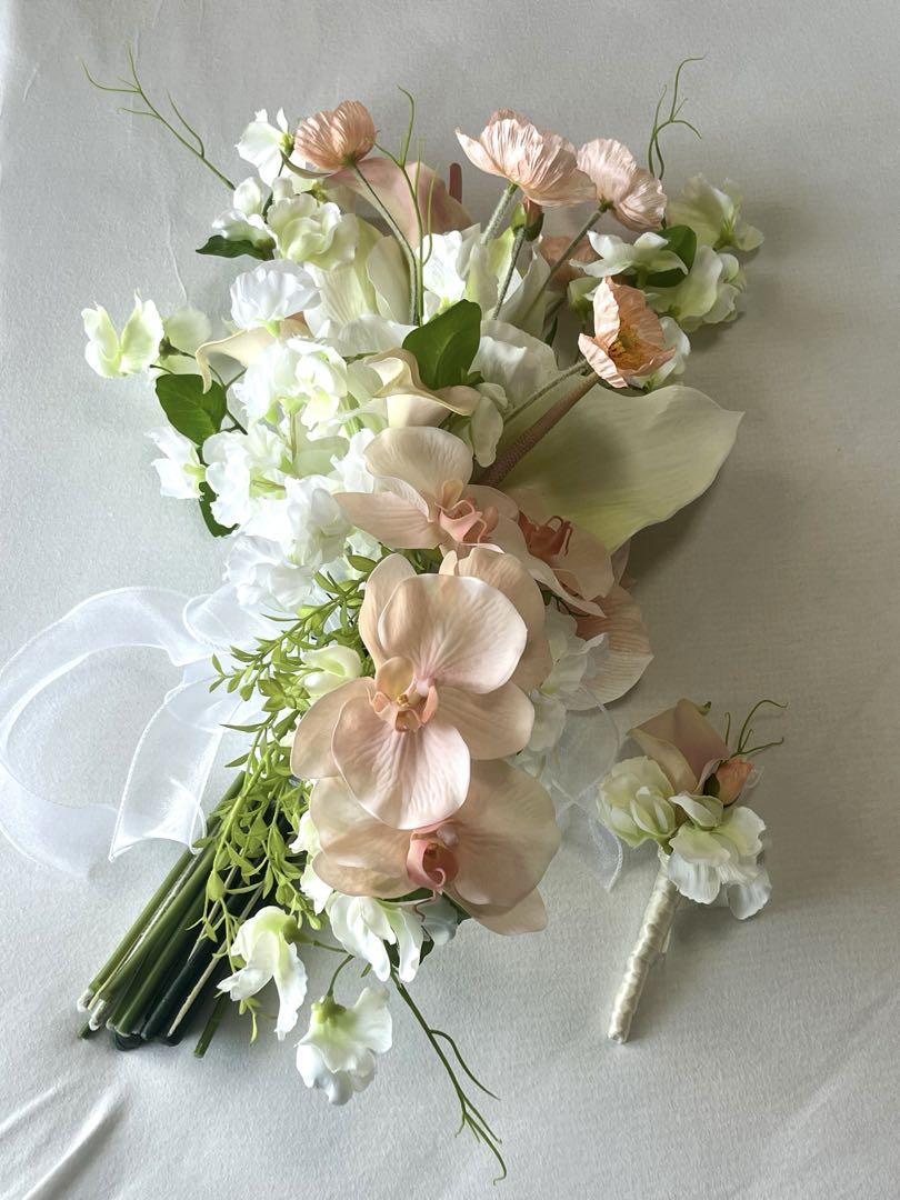 ウェディング　ブーケ　ブートニア　結婚式　造花　アーティフィシャルフラワー