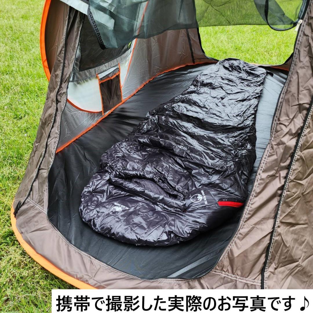 瞬間開閉✨　1秒テント　アウトドア　キャンプ　オレンジ×ブラック