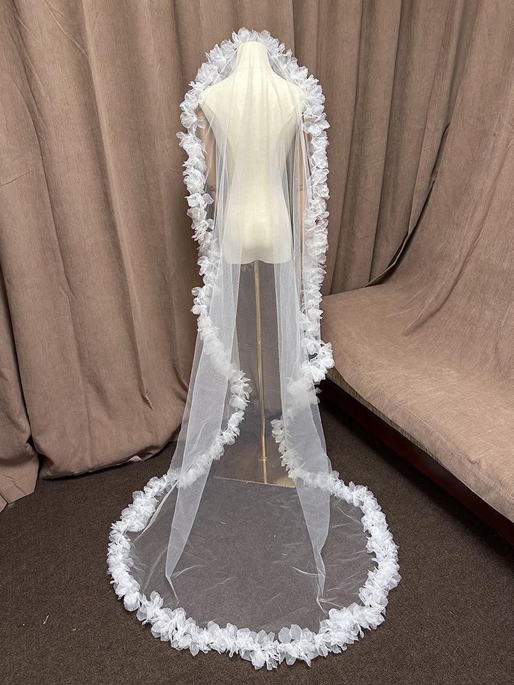 B185 花嫁 ベール 結婚式 レース エッジ装飾 ウェディング アクセサリー