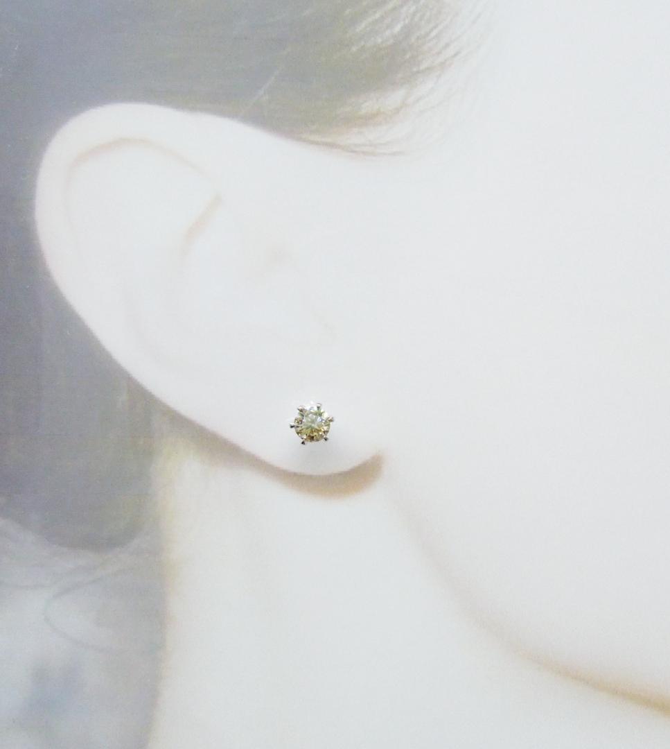 3EX 1ct 合計2ct モアサナイト 6爪 ペアピアス 1ct×2 3EX D 6爪 イエローモアサナイト ピアス 合計1ct 0.5ct×2 新品