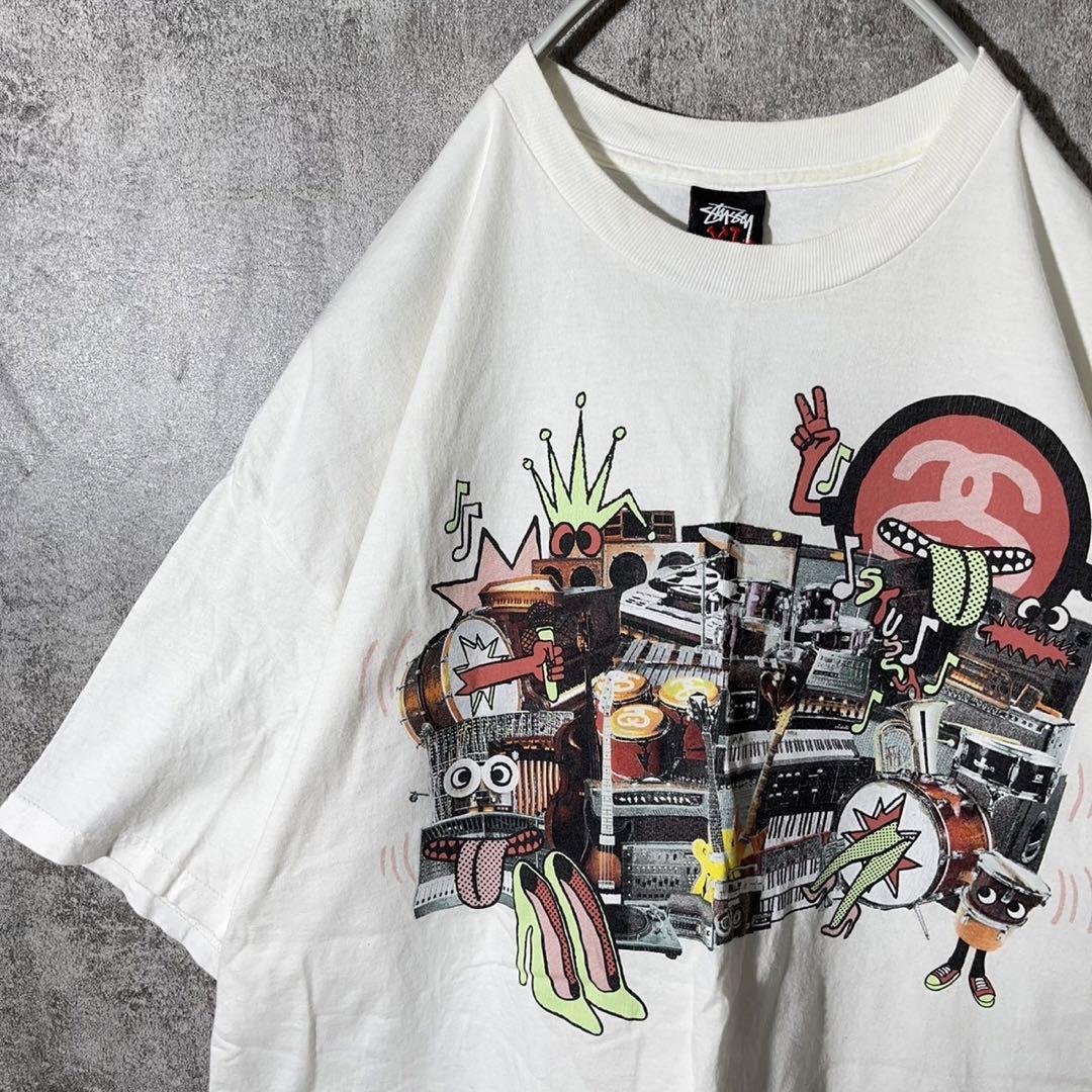 大人気] ステューシー Tシャツ ドラム 楽器 SSリンク 存在感◎ レア