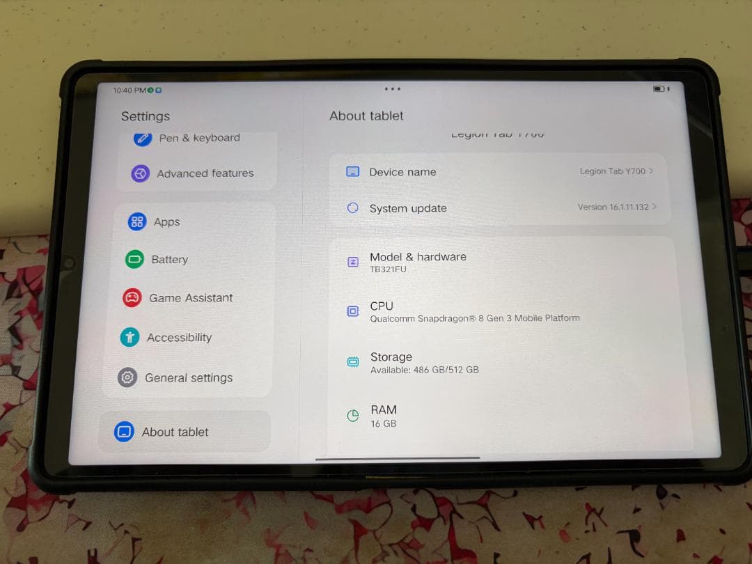 Lenovo Legion Y700 2025 gen3 16GB 512GB