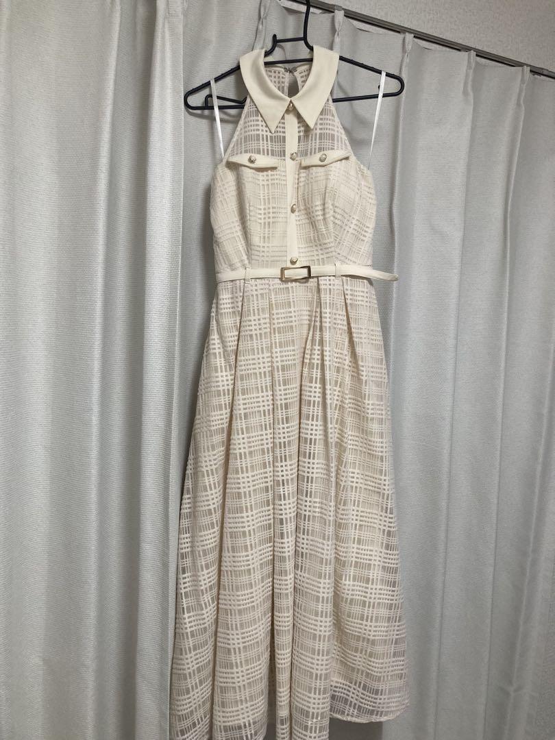 DEA.byROBEdeFLEURS ホルターネック チェック柄Aラインドレス