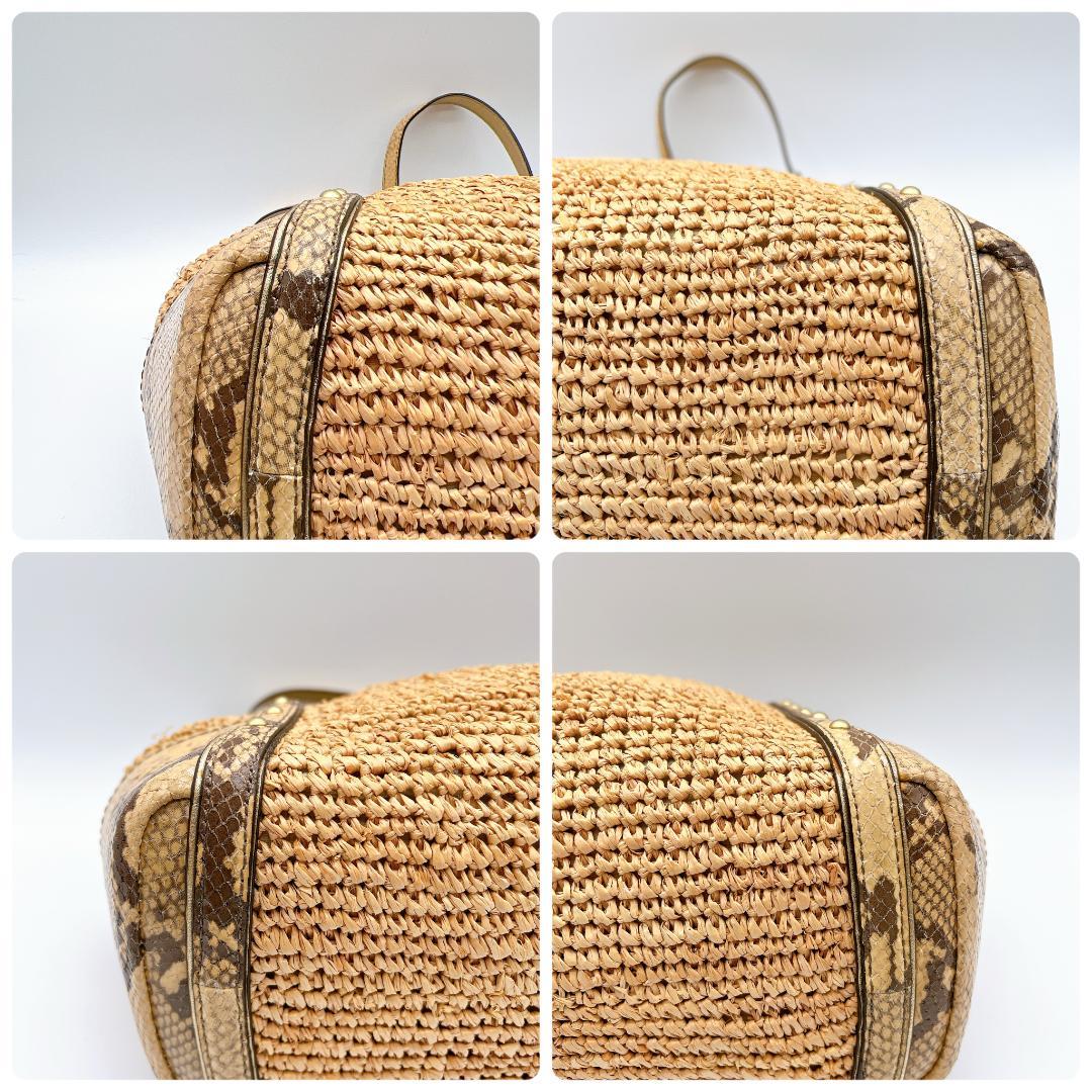 美品COACH コーチ トートバッグ ナタリー パイソンプリントc675