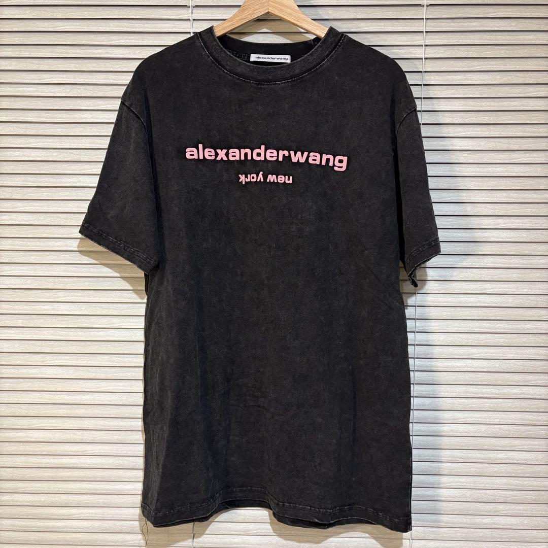 alexanderwang ブラック Tシャツ alexanderwang アレキサンダーワング ブラック コットンブレンド