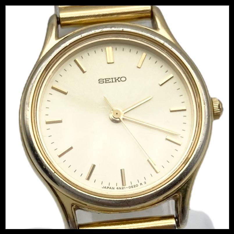 保障できる SEIKO セイコー クォーツ 腕時計 レディース ゴールド