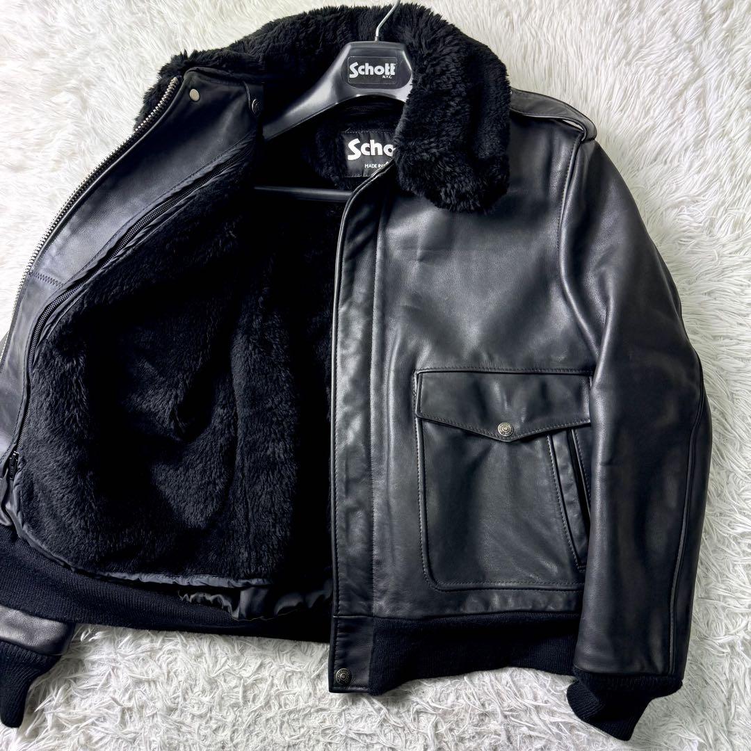 極美品/現行品✨Schott フライトジャケット　G-1 184SM 黒　38