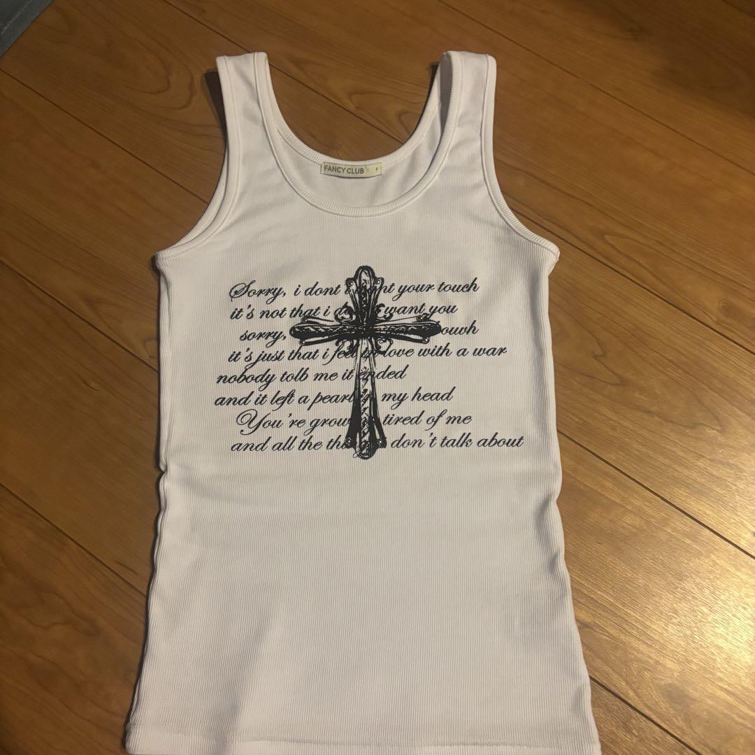 [FANCY CLUB) FRONT CROSS SLEEVELESS