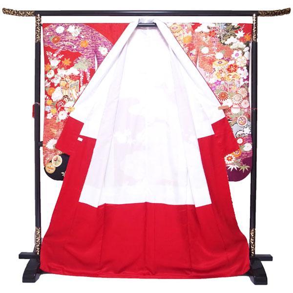 振袖 着物 袷 赤 金彩加工 金駒刺繍 地紋 裄66.5 L 中古 sn1042 振袖 着物 袷 赤 金彩加工 金駒刺繍 地紋 裄66.5 L 中古 sn1042