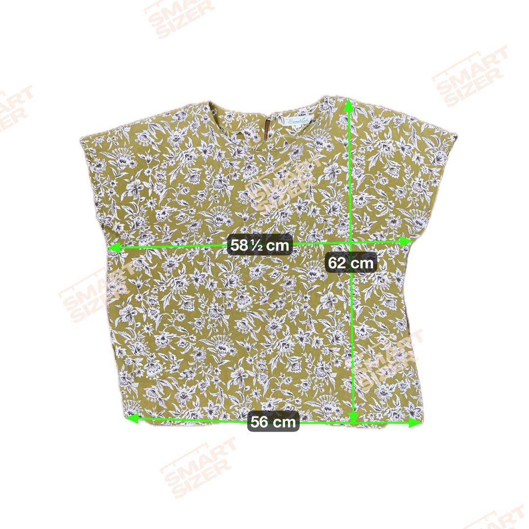 ☆美品☆ Current Looh 半袖 チュニック オリーブグリーン 花柄
